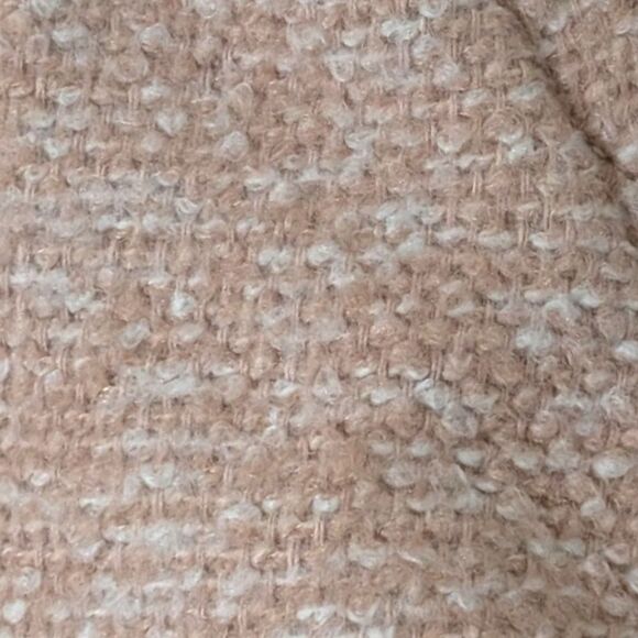 INC International Concepts Blush Cream Tweed Zip Front Moto Jacket Coat Size M - Picture 8 of 11